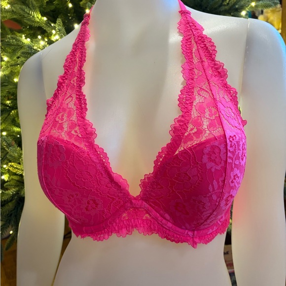 Lace Halter Bralette - Pink size 34D - Picture 2 of 6